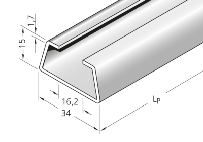 Assembly profiles C-profile 34 x 15 mm (16 – 17 mm)