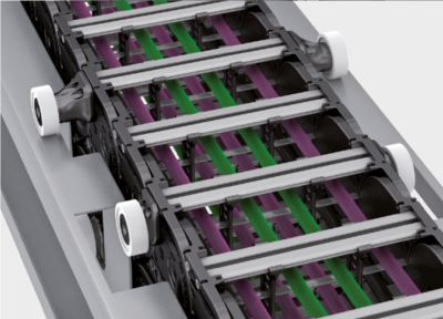 Roller supported chain Easy maintenance